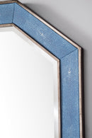 James Martin Tangent 30" Mirror, Silver with Delft Blue