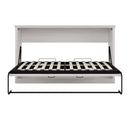 Twin Size Horizontal Murphy Bed With Dual Piston System, Space Saving Wall Bed Folds Into Cabinet - Rustic White by HouseOfZazla