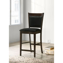 Upholstered Counter Height Stools (Set of 2) - Black / Espresso by HouseOfZazla