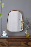 Irrgeular Mirror With Wood Frame, Wall Mirror For Living Room Bathroom Entryway - Brown by HouseOfZazla