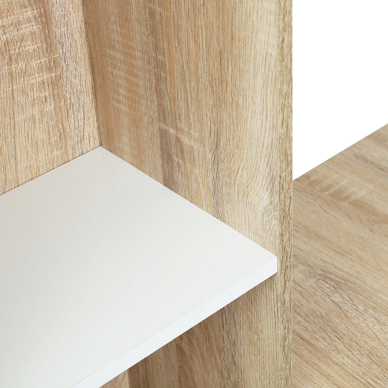 47.2" W X 19.7"D X 29.5"-54.3" H 2 in 1 computer desk/ L-shape Desktop with shelves - OAK