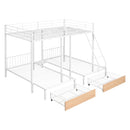 Triple Bunk Bed With Drawers And Guardrails by HouseOfZazla
