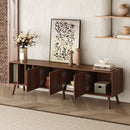 TV Stand With 5 Legs, Media Console Table For Tvs Up To 75" - Walnut