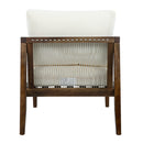 Outdoor Club Chair, Acacia Wood Frame with Rope Back, Water-Repellent by HouseOfZazla