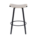 Counter Height Bar Stools Backless Handwoven Kitchen Dining Chairs With Round Footrest (Set of 2) Weaving Pub Stoo - Creamy White by HouseOfZazla