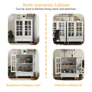Minimalist Buffet Cabinet With Double Glass Doors And Drawer by HouseOfZazla