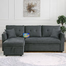 Sectional Sofa Bed L Shaped Sofa Couch Bed With USB Port, Reversible Chaise With Storage by Unique Piece Furniture
