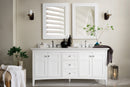 James Martin Palisades 72" Double Bathroom Vanity, Bright White