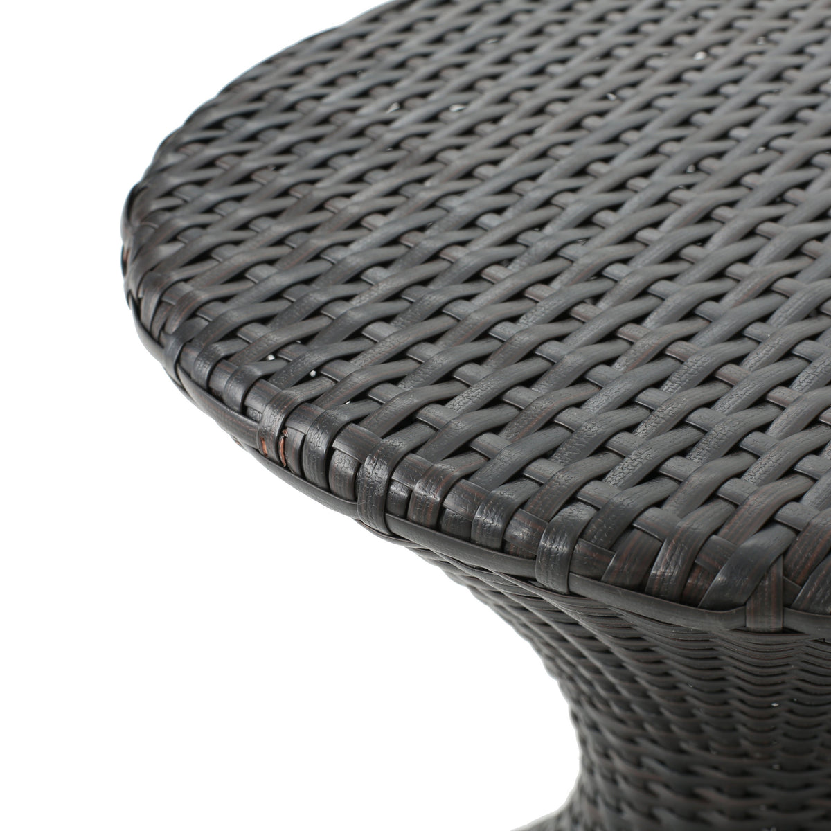 Outdoor 16-Inch Multi-Brown Wicker Hourglass Side Table, photo 8 of 8
