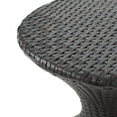 Outdoor 16-Inch Multi-Brown Wicker Hourglass Side Table by HouseOfZazla