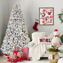 5FT Flocked Christmas Tree with 300 Colorful UL Lights