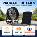 30" Wheeled Solar Fan with 140W Adjustable Monocrystalline Solar Panel by HouseOfZazla