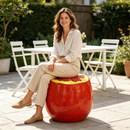 Pomegranate Resin Stool - Multi-Purpose Indoor & Outdoor Decor by HouseOfZazla