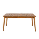 5-Piece Acacia Wood Outdoor Dining Set, Patio Table & Chairs with Removable Cushions by HouseOfZazla