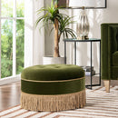Yolanda - Round Upholstered Accent Ottoman by HouseOfZazla