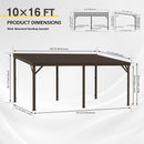 10'x16' Hardtop Lean-To Gazebo with Gutters by HouseOfZazla