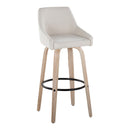 Hannah - Transitional Fixed Height Barstool With Swivel With Round Footrest (Set of 2) by HouseOfZazla