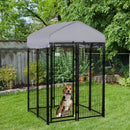 4' x 4' x 6' Dog Playpen Outdoor, Dog Kennel Dog Exercise Pen with Lockable Door, Water-resistant Canopy, for Small and Medium Dogs
