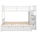 Bunk Bed, Convertible Bottom Bed, Storage Shelves And Drawers by Unique Piece Furniture