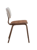 Casson - Boucle 7 Walnut Side Chair (Set of 2) - White / Walnut