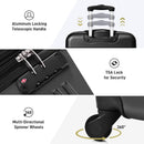 3 Piece Luggage Set Hardside Spinner Suitcase With Tsa Lock 20" 24" 28" Available - Black by HouseOfZazla