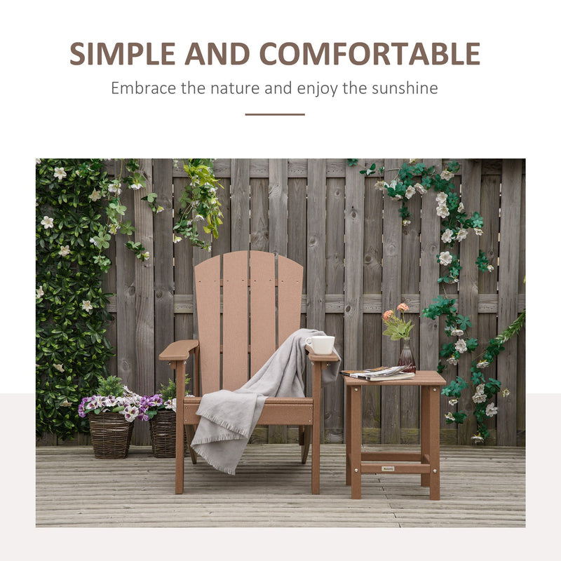 Adirondack Chair, Faux Wood Patio & Fire Pit Chair, Weather Resistant HDPE for Deck, Outside Garden, Porch, Backyard, Brown