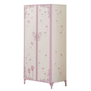 Priya II - Synthetic Leather Purple Wardrobe - Purple / White