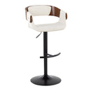 Elisa - Mid Century Modern Adjustable Barstool With Swivel & Rounded T Footrest (Set of 2) by HouseOfZazla