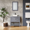 30" Gray Bathroom Vanity And Sink Combo Marble Pattern Top With Mirror Faucet & Drain - Gray by HouseOfZazla
