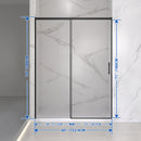 56-60" W x 74" H Semi-Frameless Sliding Shower Door