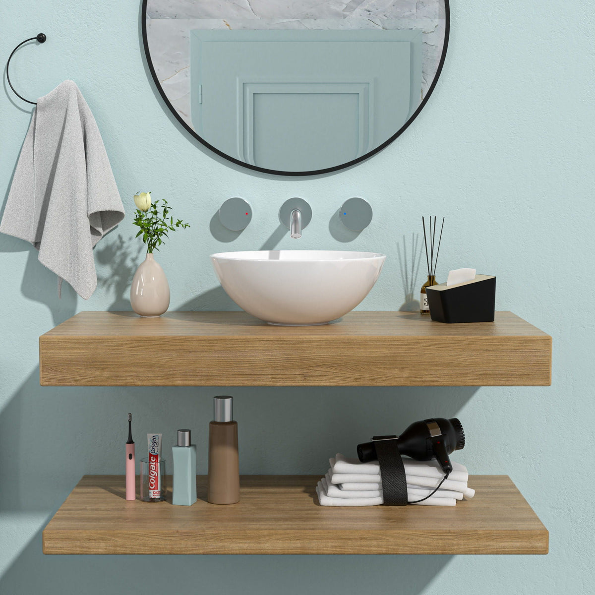 Modern Ceramic Circular Vessel Bathroom Sink, photo 14 of 16