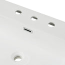 Vanity Top With 3 Faucet Holes, Rectangular Basin For Bathroom - White