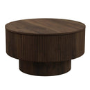 Modern Circular Coffee Table With Stripe Design And Storage Space by HouseOfZazla