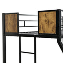 Modern Metal Bunk Bed With Side Ladders And Guardrail by Unique Piece Furniture