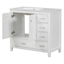 Bathroom Vanity With Ceramic Sink Combo, Abundant Storage Cabinet 2 Soft Close Doors And 5 Drawers by HouseOfZazla