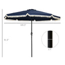 Outsunny 9ft Patio Umbrella with Push Button Tilt and Crank