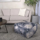 Hazel - Large Square Pouf With Flower Print