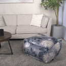 Hazel - Large Square Pouf With Flower Print by Unique Piece Furniture