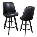 Set of 2 Commercial-Grade Upholstered Swivel Bucket-Seat Bar Stools
