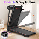 Foldable Electric Treadmill With 2.5Hp Motor, 12Km / H Speed, 3 Incline Levelstooth Music, Heart Rate Sensor, Spacious Running Belt For Indoor - Black by HouseOfZazla