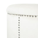 Elegant Round Ottoman Footstool With Studded Rim by HouseOfZazla