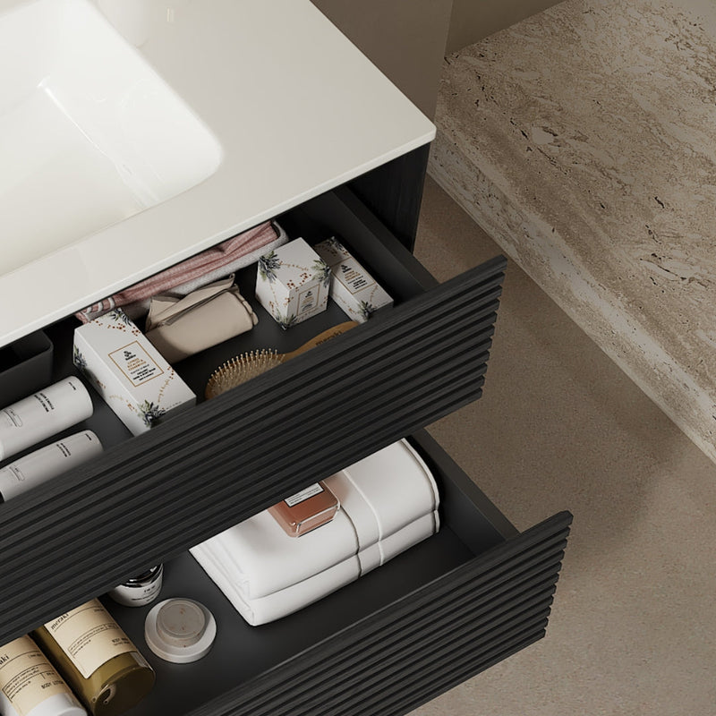 BRON 36" Bathroom Vanity with Sink, Modern Wall-Mounted Floating Cabinet, photo 2 of 5