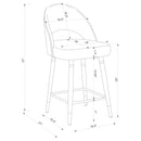 Open Back Counter Height Stools (Set of 2)