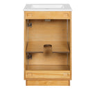 Bathroom Vanity With Sink, Freestanding Single Cabinet With Soft Closing Door And Adjustable Shelf - Natural Wood by Unique Piece Furniture