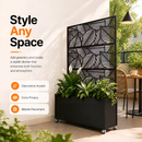 70.87" H × 46.06" W Leaf Pattern Privacy Screen with Planter Box by HouseOfZazla