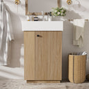 Bathroom Vanity With Sink, Freestanding Wood Grain Cabinet With Storage by Unique Piece Furniture