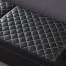 56.7" Bed Bench with Storage Black Leather