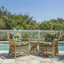 Outdoor Chair Cushions Set of 2, 19 x 19 x 4 Inch Tufted Seat Cushions by HouseOfZazla