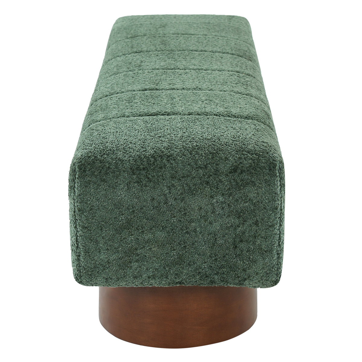 Green Boucle Upholstered Indoor Dining Bench, photo 10 of 10