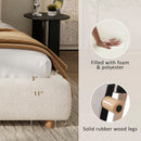 Queen Size Upholstered Bed With Boucle Fabric